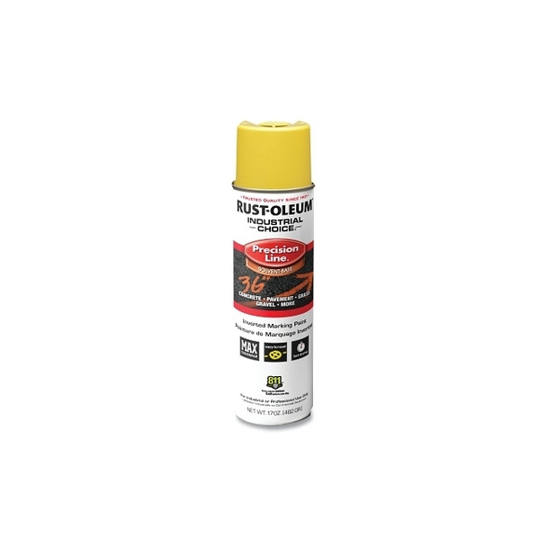 Industrial Choice® M1600/M1800 System Precision-Line Inverted Marking Paint, 17 oz, Hi-Vis Yellow, M1600 Solvent-Based Pack of 12
