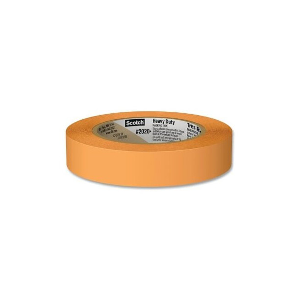2020+ Heavy Duty Masking Tape, 60.1 yd, 1 in W, Orange