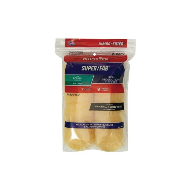 Super/Fab® Jumbo-Koter® Mini Roller Covers, 2 Pack, 6-1/2 in, 3/4 in Nap Length