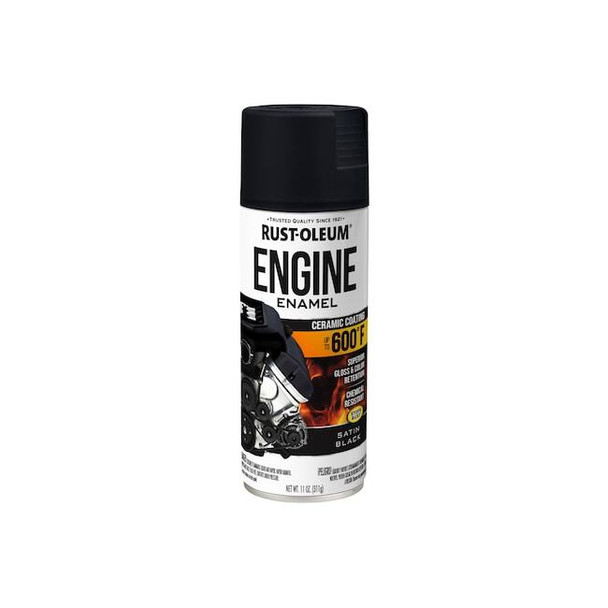 Rust-Oleum Spray Paint, Black, Satin, Solvent 363568
