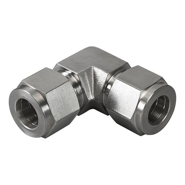 Brennan Industries Elbow, SS, Comp. 1/8 in, Comp. 1/4 in N2500-02-02-SS