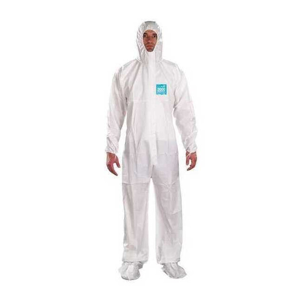 Ansell Hooded Coverall,Bound,Booted,5XL,PK25 WH20-B-92-107-09
