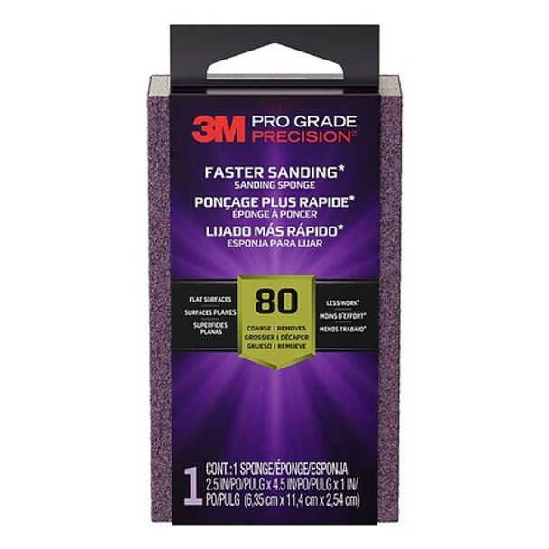3m Sanding Sponge,2 1/2 in,Ceramic,80 Grit FSB80-PGP-1T 3m Sanding Sponge,2 1/2 in,Ceramic,80 Grit FSB80-PGP-1T
