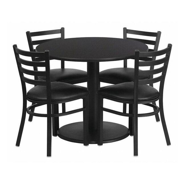 Flash Furniture Round Laminate Table, Laminate Top, Wood Grain RSRB1029-GG