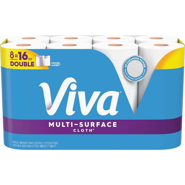 Viva Multi-Surface Cloth Paper Towels (8 Double Rolls) 52499