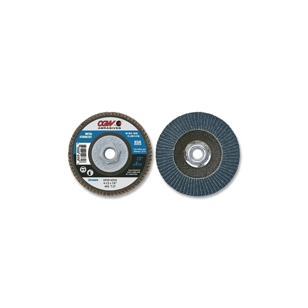 Prem Z3 Reg T27 Flap Disc, 6", 36 Grit, 7/8 Arbor, 10,200 rpm