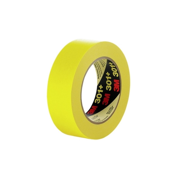 Performance Yellow Masking Tape 301+, 12 mm x 55 m x 6.3 mil, Yellow Pack of 72