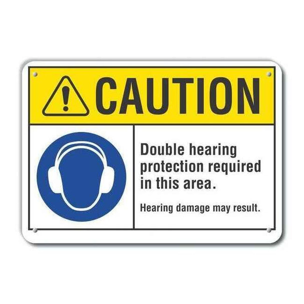 Caution Sign,Recycled Aluminum,10 in. H, LCU3-0056-RA_14x10
