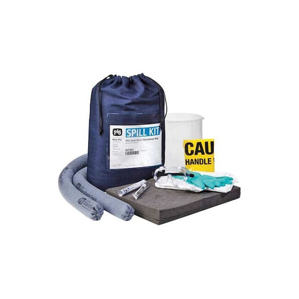 Pig Spill Kit, 6 gal Volume Absorbed per Kit, Bag, Blue, 32 KIT201