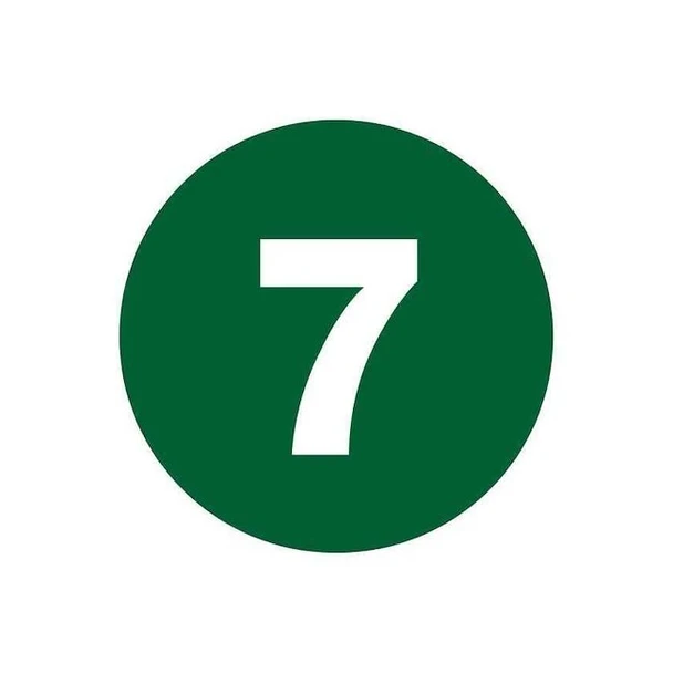Tape Logic Tape Logic Number Labels, "7", 2" Circle, Dark Green, 500/Roll DL6775