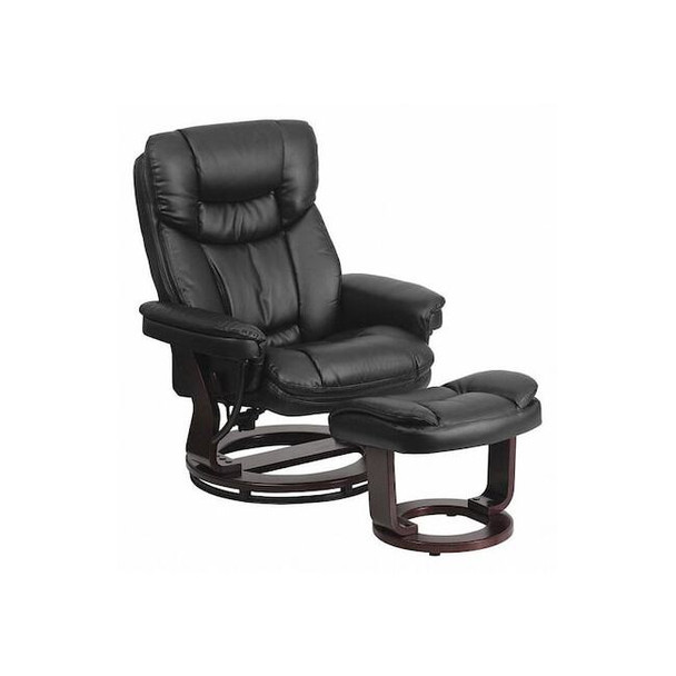 Flash Furniture Black LeatherSoft Swivel Recliner & Curved Ottoman BT-7821-BK-GG