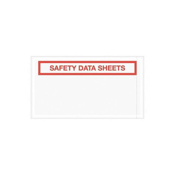 Tape Logic SDS Envelopes, "Safety Data Sheets", 5 1/2" x 10", Clear, PK1000