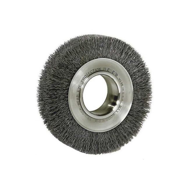 Weiler Crimped Wire Wheel, 7 Dia, .014 Wire, 2Ah 03100