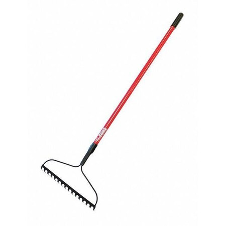 Bully Tools 16 in Steel Bow Rake, 48 in L Fiberglass Handle 92309