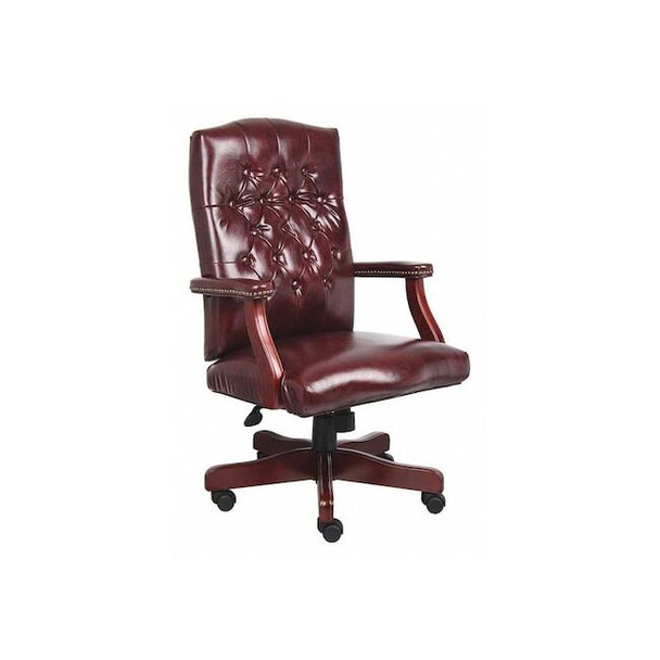 Boss Executive Chair,Wood Base,Overall 47" H B905-BY