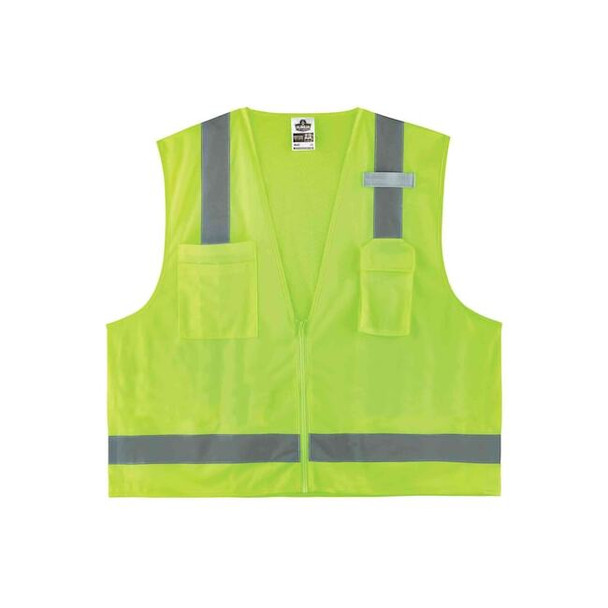 Ergodyne Economy Surveyors Vest,Lime,S/M 8249Z