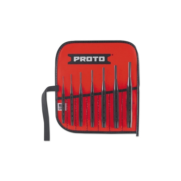 7 Pc Super-Duty Drive Pin Punch Set, Flat, English, Kit Pouch