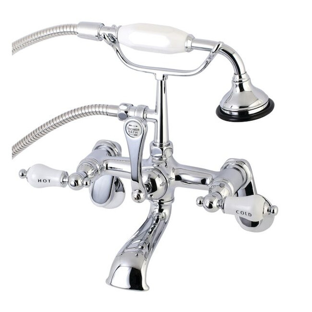 Wall-Mount Clawfoot Tub Faucet, Polished Chrome, Tub Wall Mount