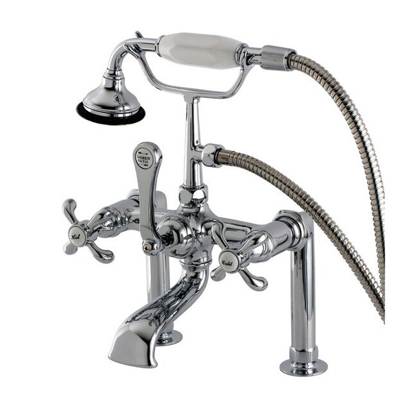 Deck-Mount Clawfoot Tub Faucet, Polished Chrome, Deck Mount