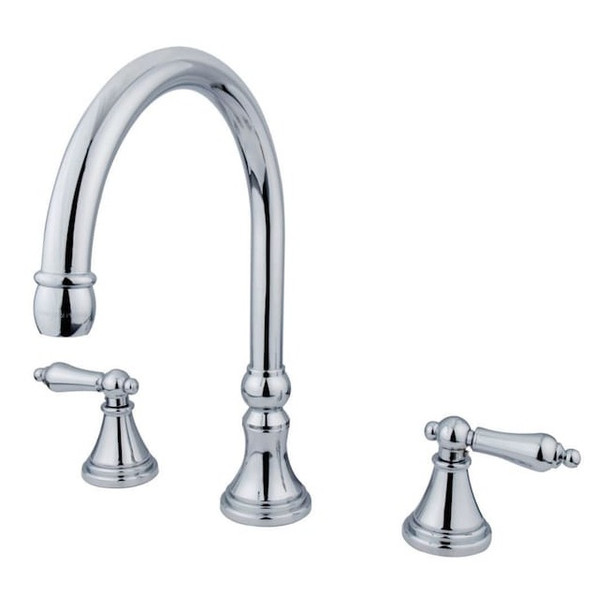Kingston Brass Roman Tub Faucet, Polished Chrome, Deck Mount KS2341AL