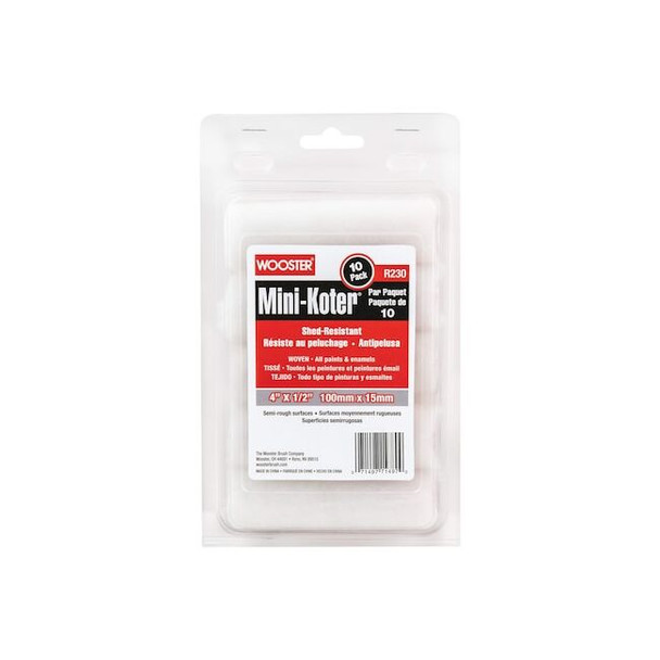 Wooster Paint Roller Cover,1/4" dia. Core,PK10 R130-4