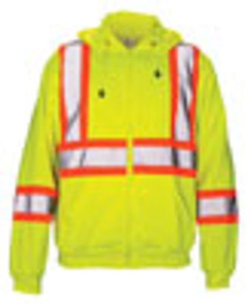 Hi-Viz Class 2 Hooded Sweatshirt, Yellow, 4XL 690-1413 Hi-Viz Class 2 Hooded Sweatshirt, Yellow, 4XL 690-1413