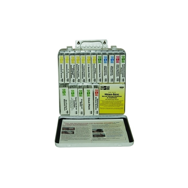 24 Unit Steel First Aid Kit, Weatherproof Steel, Wall Mount