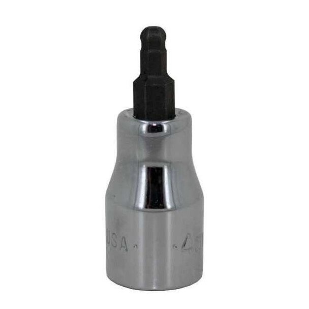 3/8 in Drive Ball Hex Hex Ball Bit Socket Metric 5 mm Tip, 2 21/32 in L