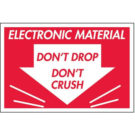 2" x 3" Adhesive Back Shipping Labels, Electronic Material Don't Drop, Pk500