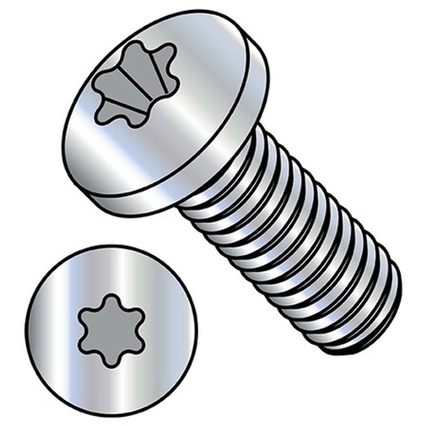 M4-0.70 x 10 mm Torx Pan Machine Screw, Zinc Plated Steel, 10000 PK