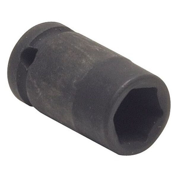 1/4 in Drive Impact Socket 4 mm Size 6 pt Standard Depth, Black Oxide