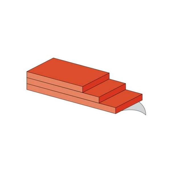 Foam Sheet, Closed Cell, 12 in W, 12 in L, 1/16 in Thick, Red