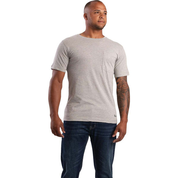 Berne Performance Men's Tall 4XL Heather Gray Short Sleeve Pocket T-Shirt