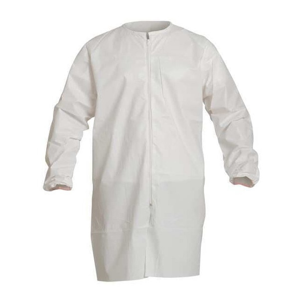 Lab Frock, ProClean(R), Serged, Knee Length, White, 30 PK