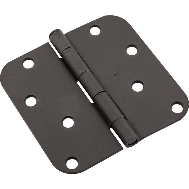 National Hardware 4 In. Black Door Hinge with 5/8 In. Radius N830-429