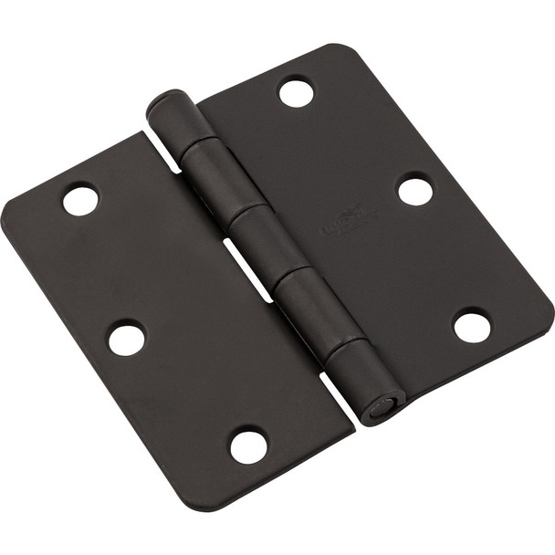 National Hardware 3-1/2 In. Black Door Hinge with 1/4 In. Radius N830-431