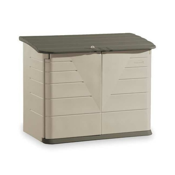 32 cu ft Resin Horizontal Outdoor Storage Shed, Sandstone