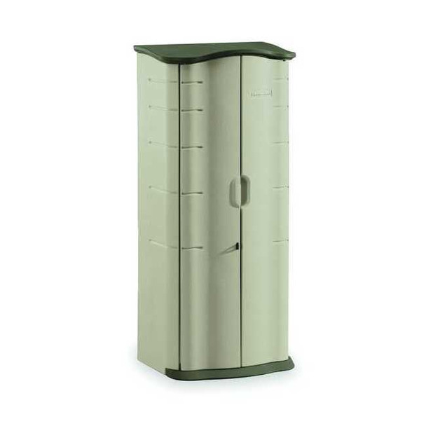 17 cu ft Resin Vertical Outdoor Storage Shed, Sandstone