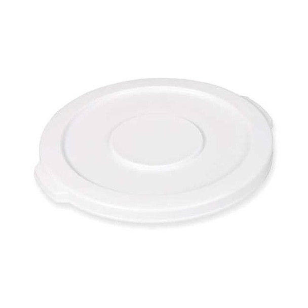 BRUTE(R) 10 gal Trash Can Lid, Flat White, Resin, 0 Openings 16 in W/Dia