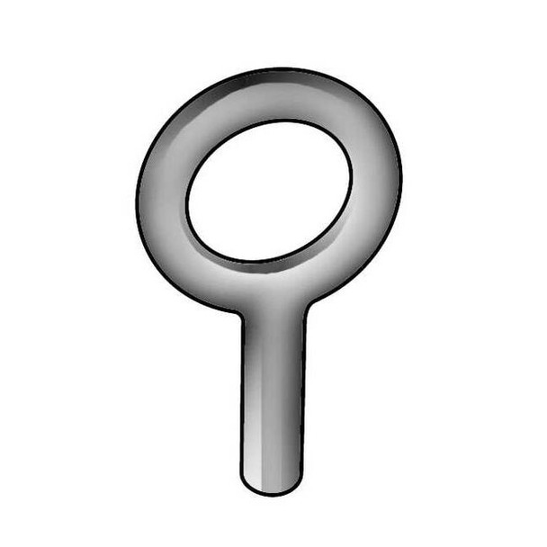 Eye Bolt Without Shoulder, Unthreaded, 1 in Shank, 3/4 in ID, Steel, Plain