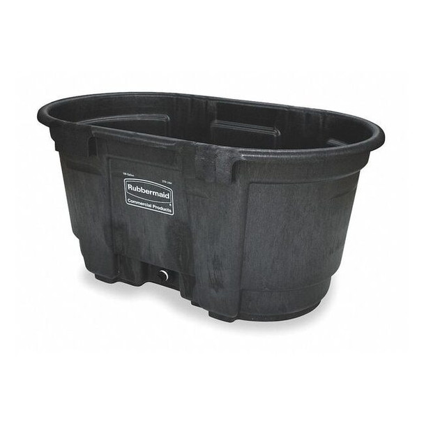 Rubbermaid Commercial 100 gal. Stock Tank, Black, 52" L, 31" W FG424288BLA