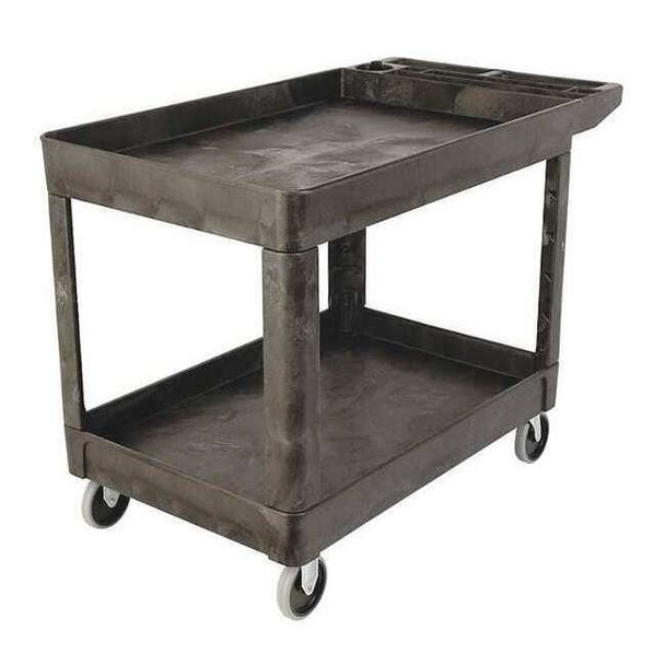 Flat Handle 2-Shelf Utility Cart, 500 lbs. Capacity