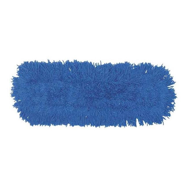 36 in L Flat Dust Mop, Slide On Connection, Looped-End, Blue, Synthetic