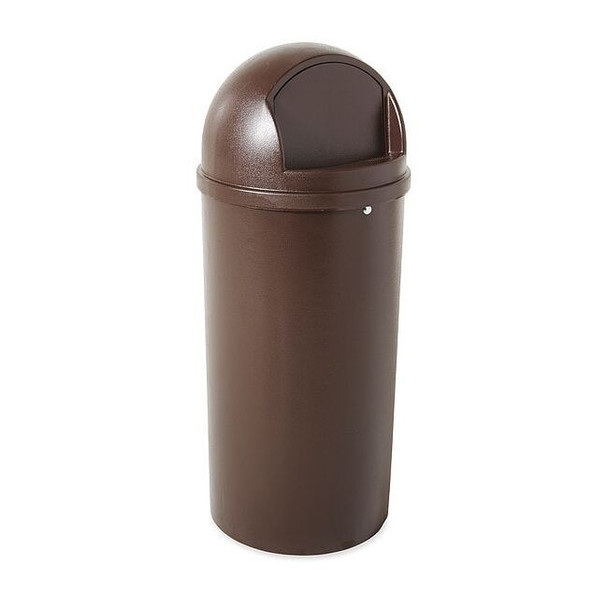 Marshal 15 gal Round Indoor Plastic Can, Brown, None, Plastic, Not Applicable