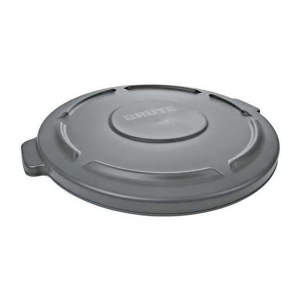 Brute Trash Can Lid, Round, 20 gal Capacity, Resin, Gray