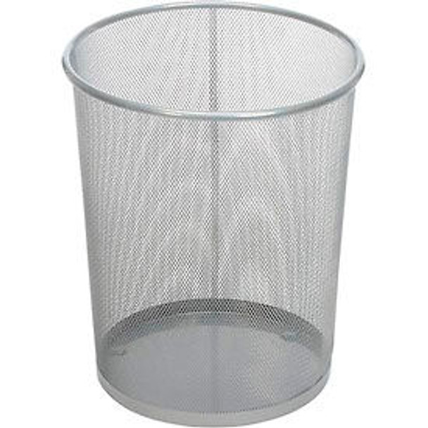 Rubbermaid Round Steel Wire Mesh Wastebasket Silver 5 Gal. FGWMB20SLV