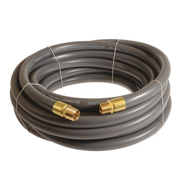 1" x 25 ft PVC Coupled Multipurpose Air Hose 250 psi GY