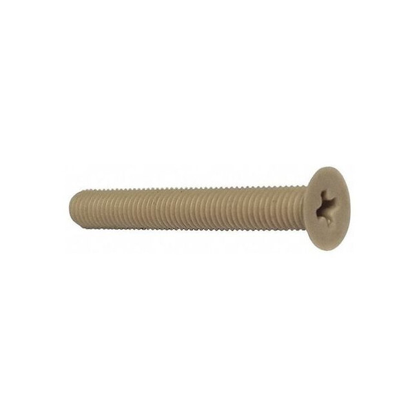 1/4"-20 x 1 in Slotted Flat Machine Screw, Plain PEEK, 10 PK