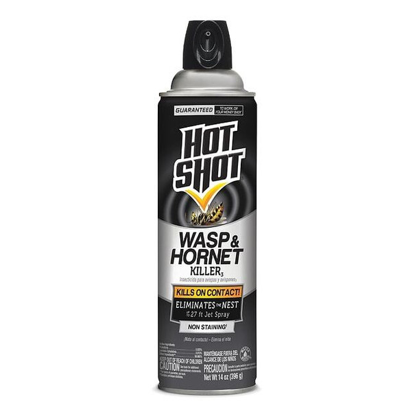 Hot Shot 14 oz Aerosol Wasp and Hornet Killer, DEET-Free, Outdoor Use HG-13415
