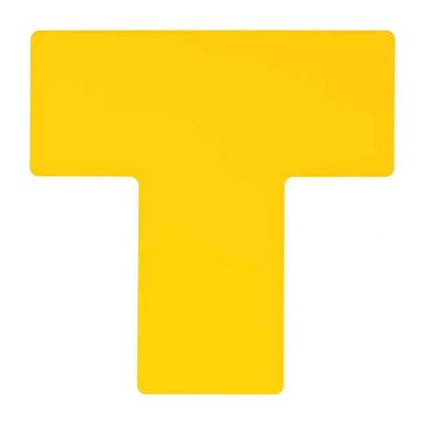 Floor Marking Tape, Polyester, Solid, Yellow, 4 in W., 8 mil Thickness, 20 PK
